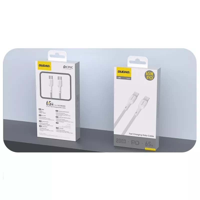 Dudao L9C USB-C į USB-C 1 m Baltas