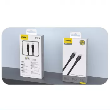 Dudao L9C USB-C į USB-C 1m juodas įkrovimo ir duomenų laidas