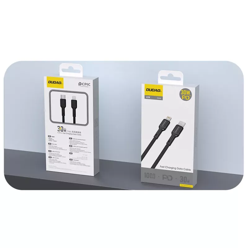 Dudao L9X USB-C į Lightning laidas 2m Juodas