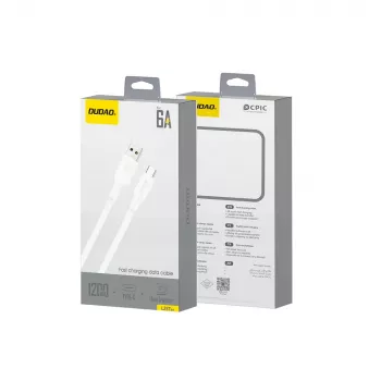 Dudao L2S USB-A į USB-C 30W 1m baltas įkrovimo ir duomenų kabelis