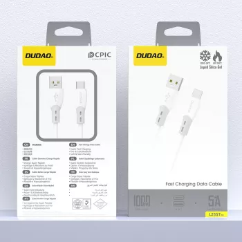 Dudao L25ST USB-A į USB-C laidas 1m baltas