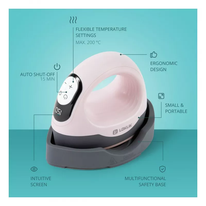 LOKLIK ImPress Mini 3 šiluminis presas – pastelinė rožinė