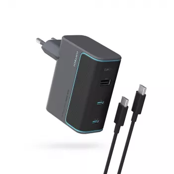 CUKTECH CUKAD1003EUG GaN 100W 2x USB-C 1x USB-A Įkroviklis su USB-C laidu - Pilka