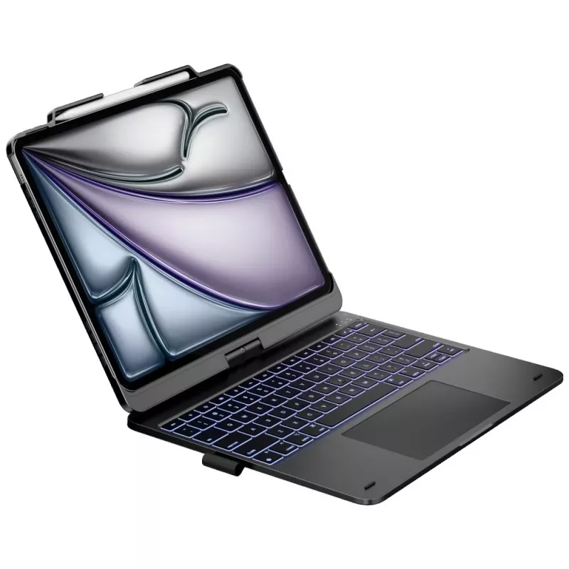 Typecase Flexbook Touch klaviatūros dėklas, skirtas iPad Air 13 M2 2024 / M3 2025 / M4 2026, pilkas