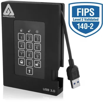 Apricorn Aegis Padlock Fortress A25-3PL256-2000F - Šifruotas kietasis diskas - 2 TB - Išorinis (nešiojamas)