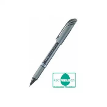 Pentel BL27-AX EnerGel rašiklis su užtraukiamu antgaliu – adatinis antgalis 0,35 mm – juodas rašalas – sidabrinis metalinis korpusas