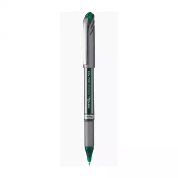Pentel EnerGel-X BL27-DX žalia rašalo spalvos atitraukiamas gelinis rašiklis, 0,5 mm antgalis, 0,25 mm linija, pilkas korpusas