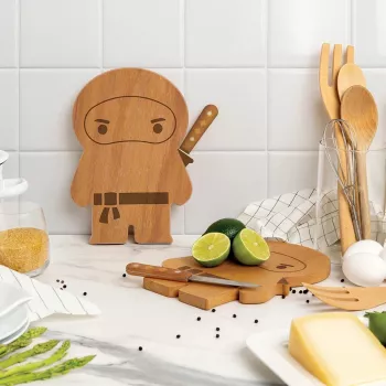 OTOTO Ninja Board pjaustymo lenta ir peilio rinkinys – juoda