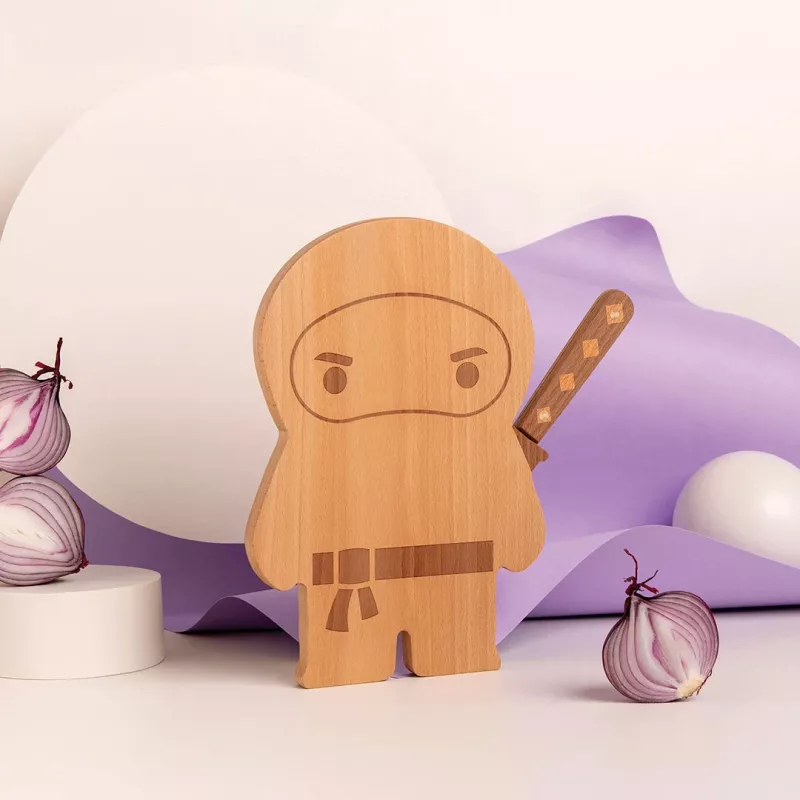 OTOTO Ninja Board pjaustymo lenta ir peilio rinkinys – juoda