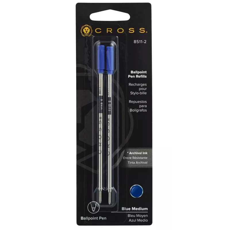 Cross Ballpoint Pen Refills Medium Blue 2-Pack