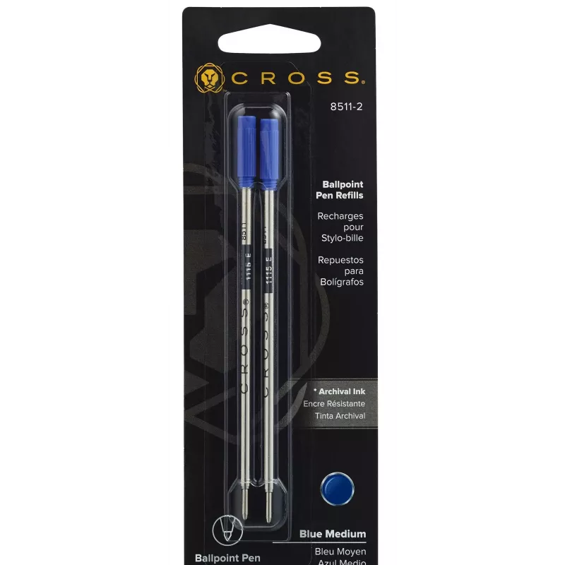 Cross Ballpoint Pen Refills Medium Blue 2-Pack