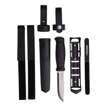 Morakniv Garberg Multi-Mount Black Fixed Blade Knife with Sandvik 14C28N Stainless Steel