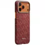 PITAKA Ultra-Slim Monogram MagSafe Case, skirta Apple iPhone 17 Pro, Gold Red