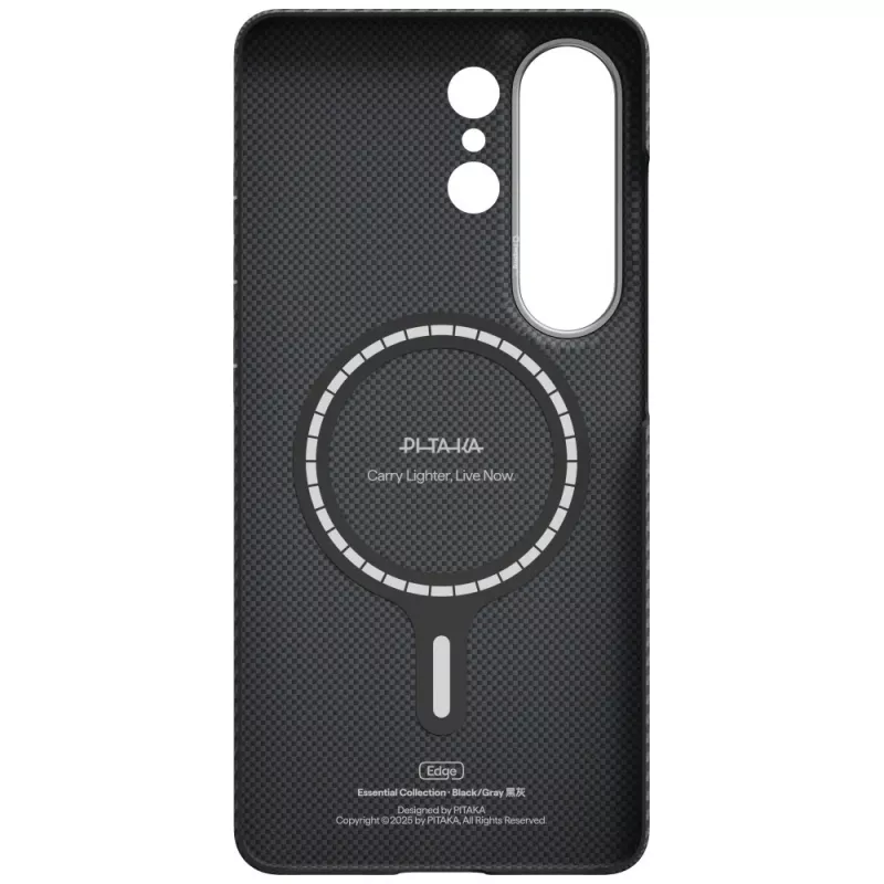 PITAKA Edge Case MagSafe, skirta Samsung Galaxy S26 Ultra, juoda-pilka