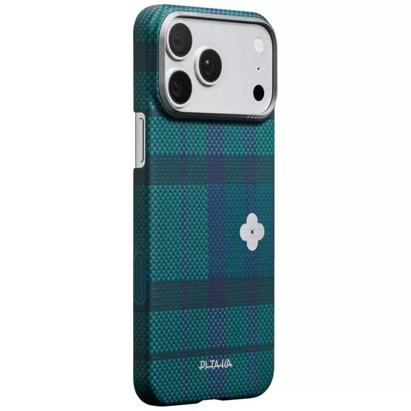 PITAKA Flora in Grid Edge Case for iPhone 17 Pro Max – Forest Dawn