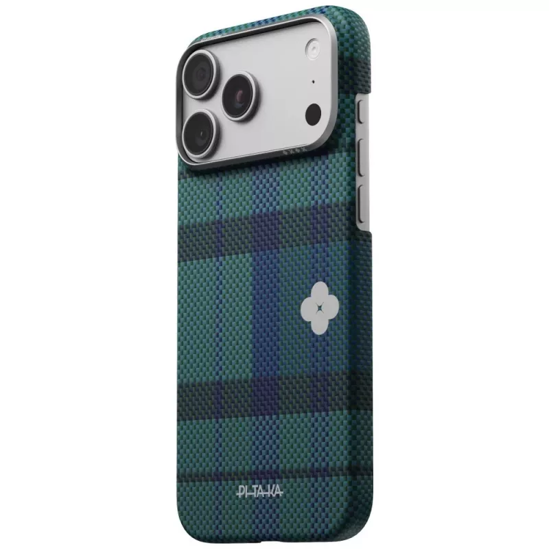 PITAKA Flora in Grid Edge Case for iPhone 17 Pro Max – Forest Dawn
