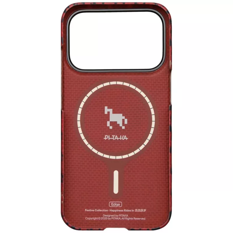 PITAKA Edge Case Happiness Rides In, skirta iPhone 17 Pro Max – Cinnabar Steed
