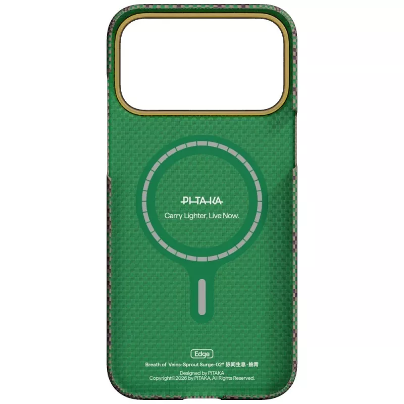 PITAKA Edge Case Breath of Veins, skirta iPhone 17 Pro Max - Sprout Surge