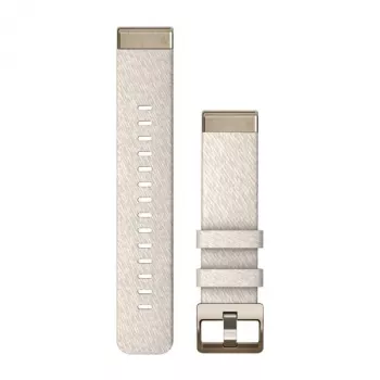 Garmin QuickFit 20mm Nylon Watch Strap for Fenix 5S/5S+/6S/7S - Cream with Cream-Gold Buckle