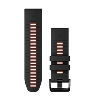 Garmin QuickFit 26mm Silikoninis Laikrodžio Dirželis Juodas/Raudonas 010-13281-06