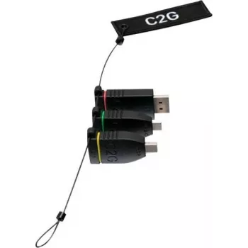 C2G Universal Adapter Ring su spalvotais jungtimis - vaizdo/garso adapterių rinkinys - juodas - 4K palaikymas