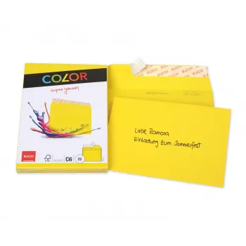 ELCO 74634.72 C6 vokas (114 x 162 mm) geltonas, FSC sertifikuotas