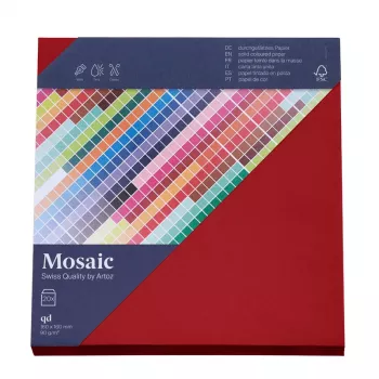 Artoz Mosaic Square Envelopes Fire Red Windowless Gummed 20-Pack (155x155 mm, 100 gsm)
