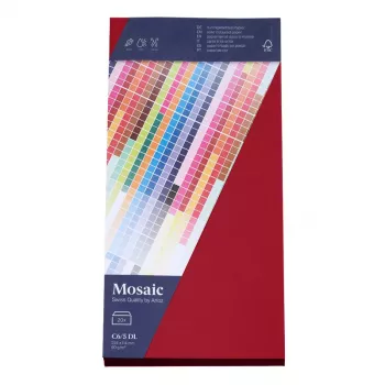 Artoz Papier Mosaic vokai DIN Long be langelio raudoni 20 vnt.