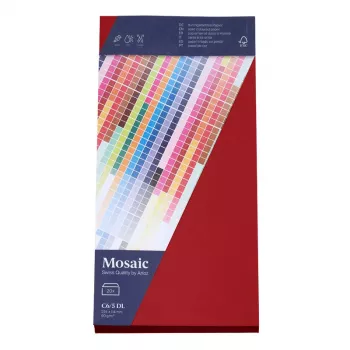 Artoz Papier Mosaic Vokai DIN Lang Be Lango Raudoni 20 vnt. pakuotė