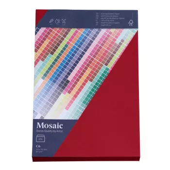 Artoz Papier Mosaic vokai DIN C6 be langelio, vyno raudoni, šlapiai lipnūs, 20 vnt.
