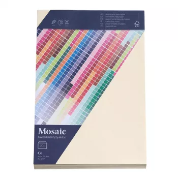 Artoz Papier Mosaic vokai DIN C6 be langelio, dramblio kaulo spalvos, šlapiuoju klijais, 20 vnt.
