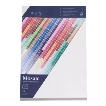 Artoz Papier Mosaic vokai DIN C6 be langelio, balti, drėkinamo klijavimo, 20 vnt.