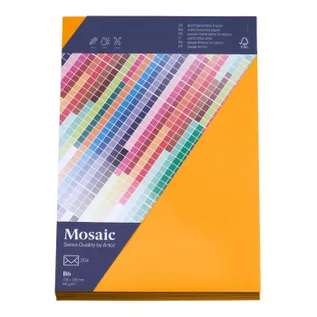Artoz Papier Mosaic Vokai DIN B6 Be Langelio Spalva Papaja Šlapio Lipinimo 20 Vnt.
