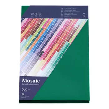 Artoz Papier Mosaic vokai DIN B6 be langelio, tamsiai žalia, šlapiai lipnūs, 20 vnt.