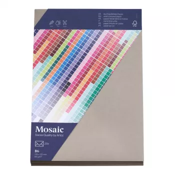 Artoz Papier Mosaic Vokai DIN B6 Be Langelio Cemento Pilki Su Lipnia Užklijuote 20 Vnt.
