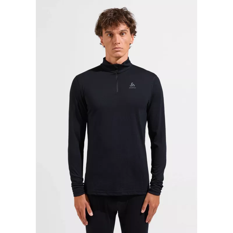 Odlo Merino 200 BL Top Turtle Neck LS Half Zip - Black, Size M