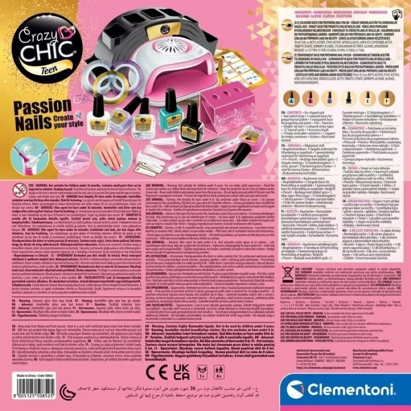 Clementoni Crazy Chic Nail Art Salon rinkinys - 50852