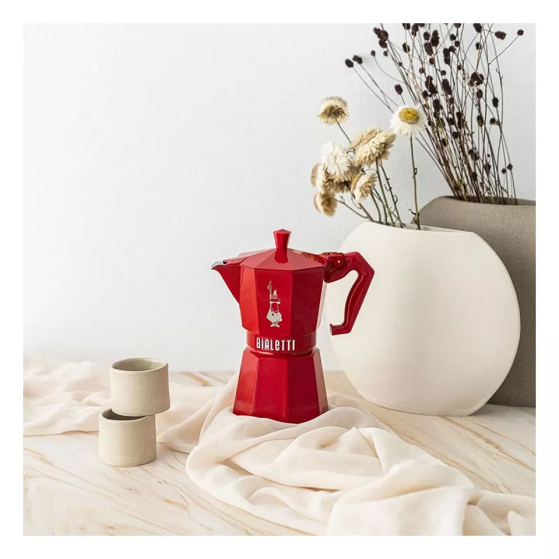 Bialetti MOKA EXCLUSIVE 6TZ Red Stovetop Espresso Maker (9056)