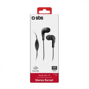 SBS TEINEARKL Ausinės Į ausį su Mikrofonu - Juodos - Laidinės - 1.2m Laidas - 3.5mm Lizdas - Skambučiams ir Muzikai