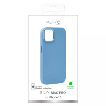 Puro ICON Mag Pro apsauginis dėklas, skirtas Apple iPhone 15 6,1 inch, MagSafe, šviesiai mėlynas (PUIPC1561ICONMPLBL)