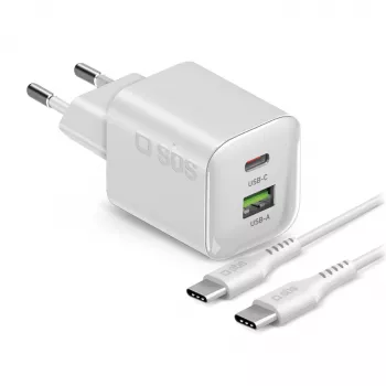 STEP BY STEP SBS 20W 1C + 1A White USB-C Charger with 1.5m USB-C to USB-C Cable