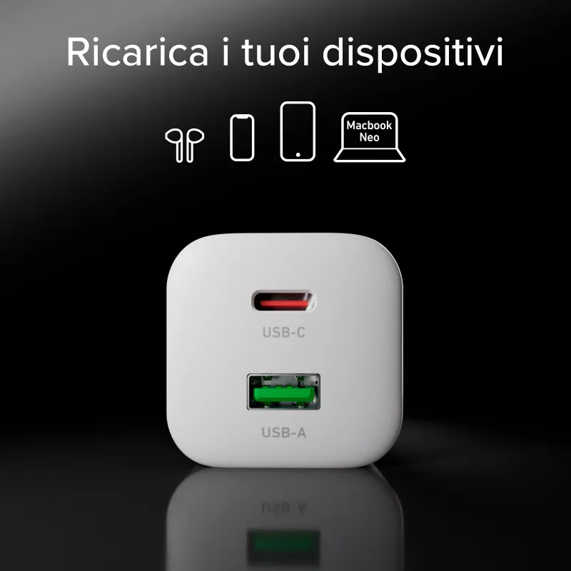 STEP BY STEP SBS 20W 1C + 1A White USB-C Charger with 1.5m USB-C to USB-C Cable