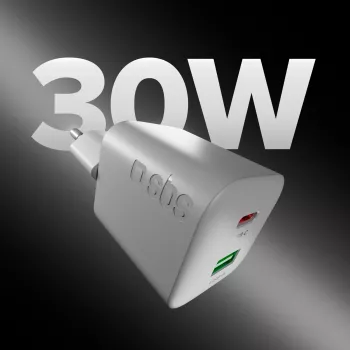 STEP BY STEP SBS 30W 1C + 1A White USB-C įkroviklis su 1,5 m kabeliu