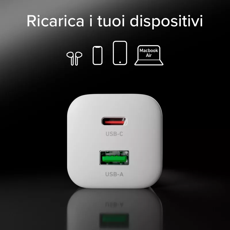 STEP BY STEP SBS 30W 1C + 1A White USB-C įkroviklis su 1,5 m kabeliu