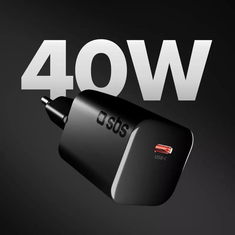 STEP BY STEP SBS 40W 1c Black USB-C sieninis įkroviklis