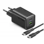 STEP BY STEP SBS 65W USB-C įkroviklis su 1x USB-C ir 1x USB-A, juodas, 1,5 m USB-C laidas