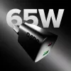 STEP BY STEP SBS 65W USB-C įkroviklis su 1x USB-C ir 1x USB-A, juodas, 1,5 m USB-C laidas