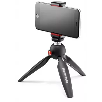 Manfrotto PIXI Smart Mini Tripod su telefono spaustuku – juodas