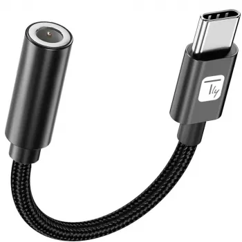 TECHLY USB-C į 3,5 mm garso adapteris su DAC, 12 cm, juodas