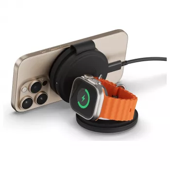 Satechi OntheGo 3-in-1 Wireless Charger su Qi2, juodas, 15W, ST-QTG31K